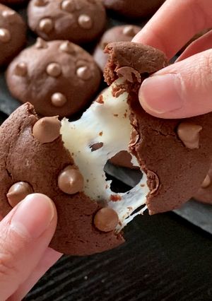 A picture of Chocolate Chip Mochi Cookies.