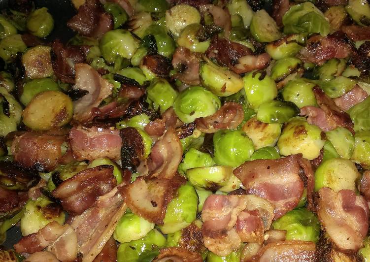 Recipe: Appetizing Bacon &amp; Brussel sprouts