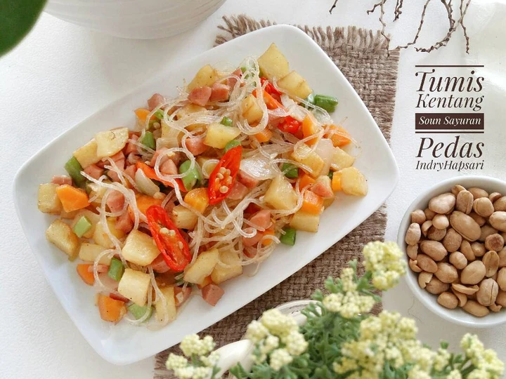 Cara Mudah Membuat Resep Tumis Kentang Soun Sayuran Pedas #pr_masakankentang yang Lezat Sekali Anti Ribet, Mantap Sekali