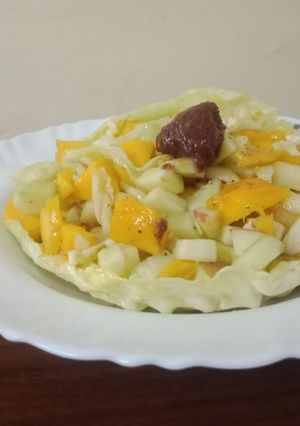 A picture of Cabbage Bowl Veg Fruit Salad.
