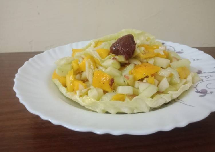 Simple Way to Make Super Quick Homemade Cabbage Bowl Veg Fruit Salad