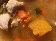 Una foto de sopa de mazorca