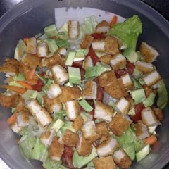 A picture of Chicken Nugget Salad.