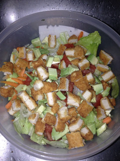 A picture of Chicken Nugget Salad.