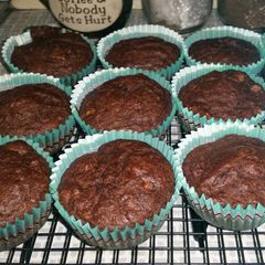 A picture of Choclate babana bread cupcakes.