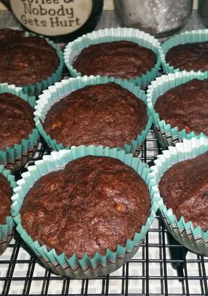 A picture of Choclate babana bread cupcakes.