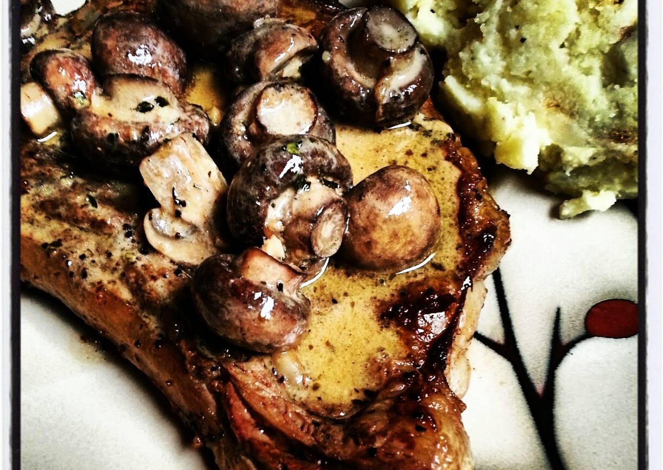 creamy mushroom parmesean pepper sauce.