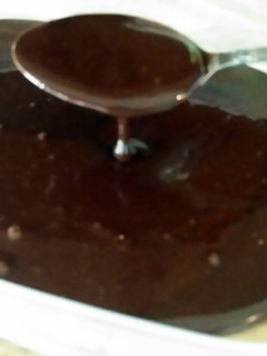 A picture of chocolate glaze.