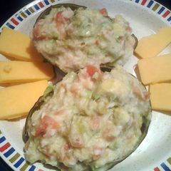 A picture of Avocado and crab salad.