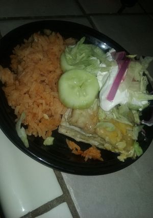 A picture of Chicken enchilada casserole.