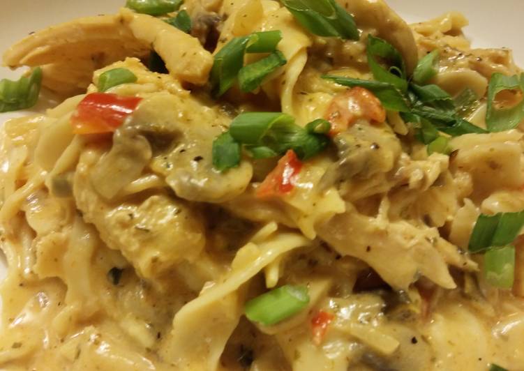 Recipe of Super Quick Homemade Rotisserie Chicken Fettuccine Alfredo