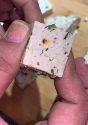 A picture of Flavoured paneer from milk। Masala paneer recipe। how to make masala paneer at home.