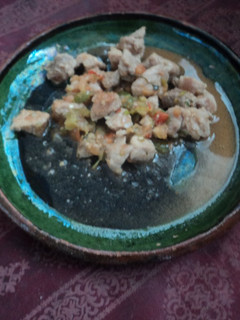 Una foto de Carne de puerco en chile serrano picante mamá Licha a lo ranchero