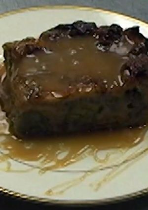 A picture of Bananas Foster Bread Pudding.
