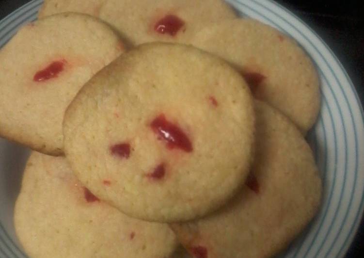 Coconut and cherry biscuits