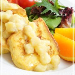 A picture of French Toast with Banana Soymilk.