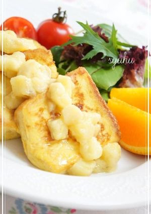 A picture of French Toast with Banana Soymilk.