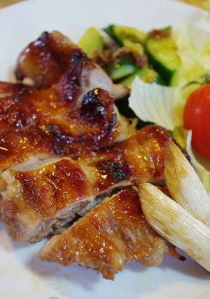 A picture of Grilled Teriyaki Chicken with Crispy Skin.