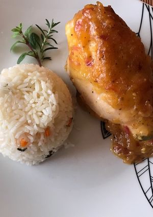 Una foto de Pollo a la mostaza y miel