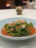 Espinacas con Gazpacho y Jamón Cocido en microondas