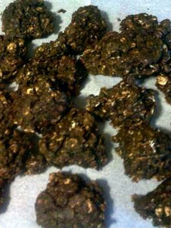 A picture of chocolate oatmeal cookies.