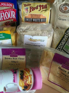 A picture of Vickys Gluten-Free Flour Blends, All In One Place!.
