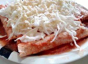 Una foto de Enchiladas rojas