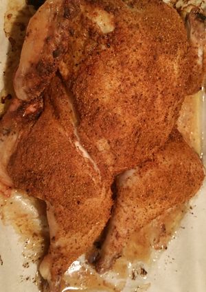 A picture of K.I.S Roasted chicken [keep it simple].