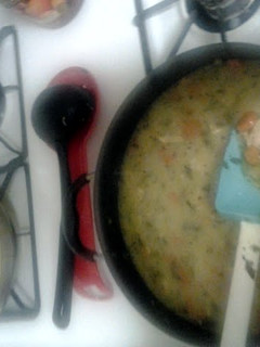 A picture of Chicken n dumpling noodles.