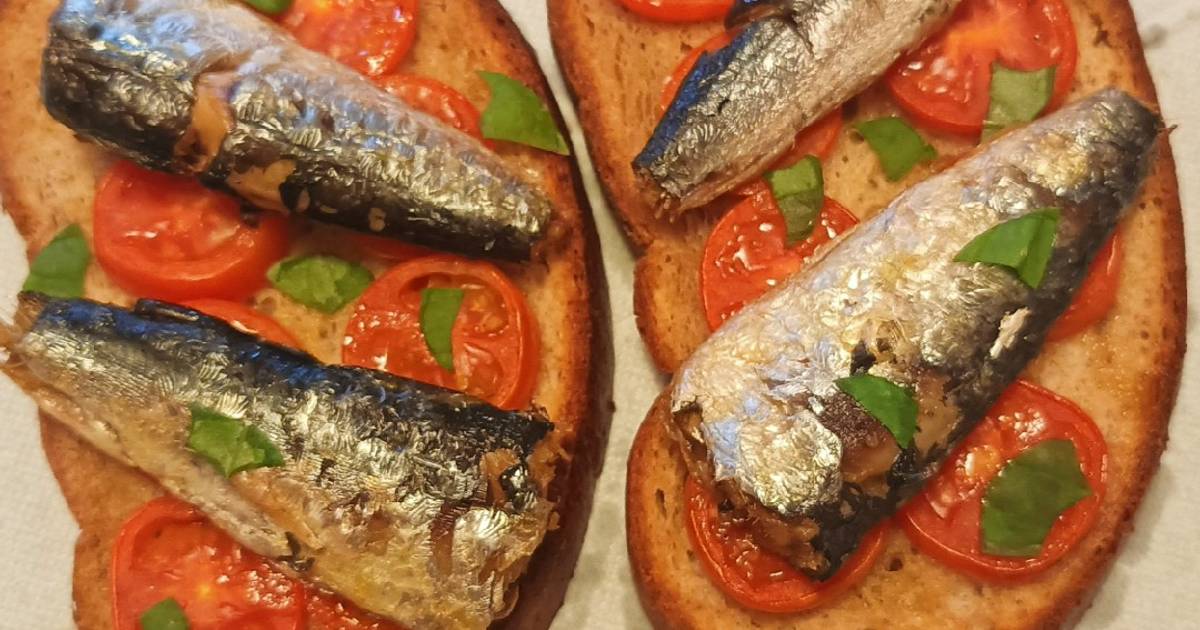 Bruschetta with sardines Recipe by Miss Fluffy's Cooking (Angie's