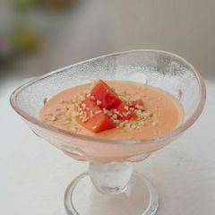 A picture of Valentine's Day Papaya Coconut Vegan Dessert.