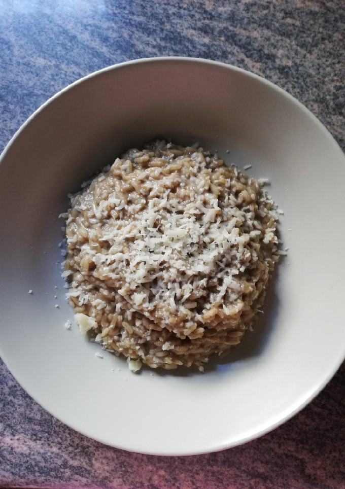 Una foto de Risotto de setas con queso viejo