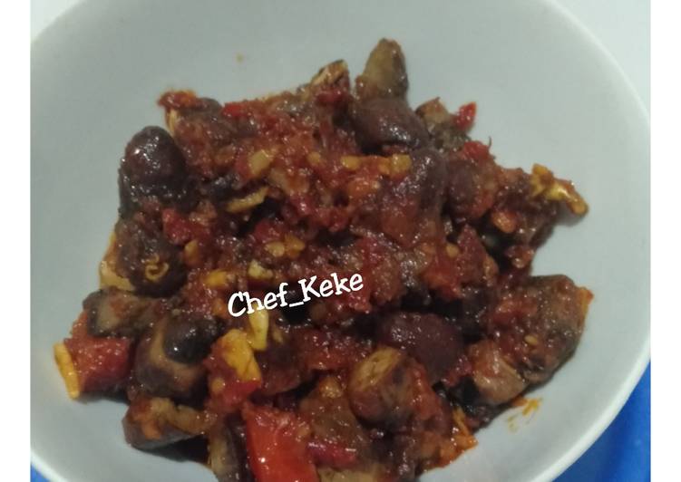 Sambel ati dan jantung ayam ala keke