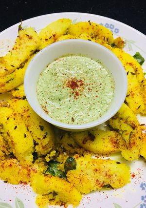 A picture of Samak rice idli for Navratri Fast.