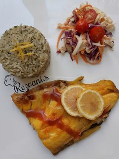 عکسی از دستور سبزی پلو با ماهی (رژیمی)