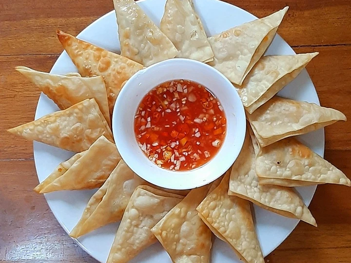 Langkah Gampang Membikin Resep  Pangsit Goreng Saus Cuka yang Lezat, Bisa Manjain Lidah