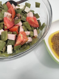 Una foto de Ensalada de judías verdes con vinagreta de mostaza