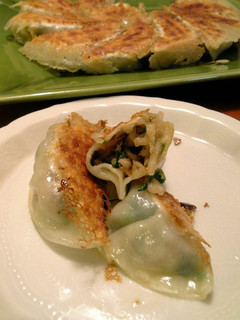 A picture of [Meat-Free] Pan-fried Gyoza with Kiriboshi Daikon.