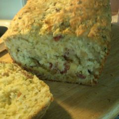 A picture of Buttermilk Cheddar Bacon Bread.