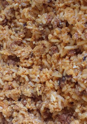 A picture of Chorizo fried rice.