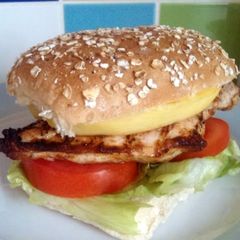 A picture of Vickys Jerk Chicken & Mango 'Burgers', GF DF EF SF NF.
