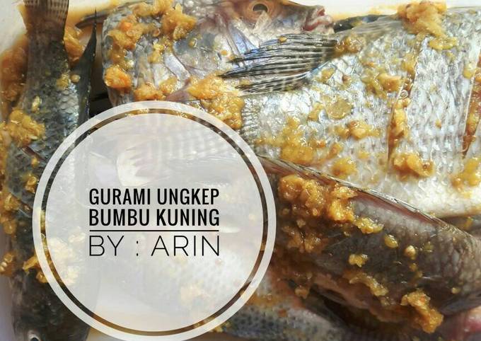 Cara Gampang Membuat Gurami ungkep bumbu kuning, Lezat