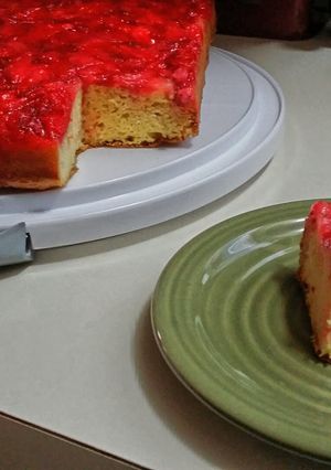 A picture of Strawberry Upside Down Cake.