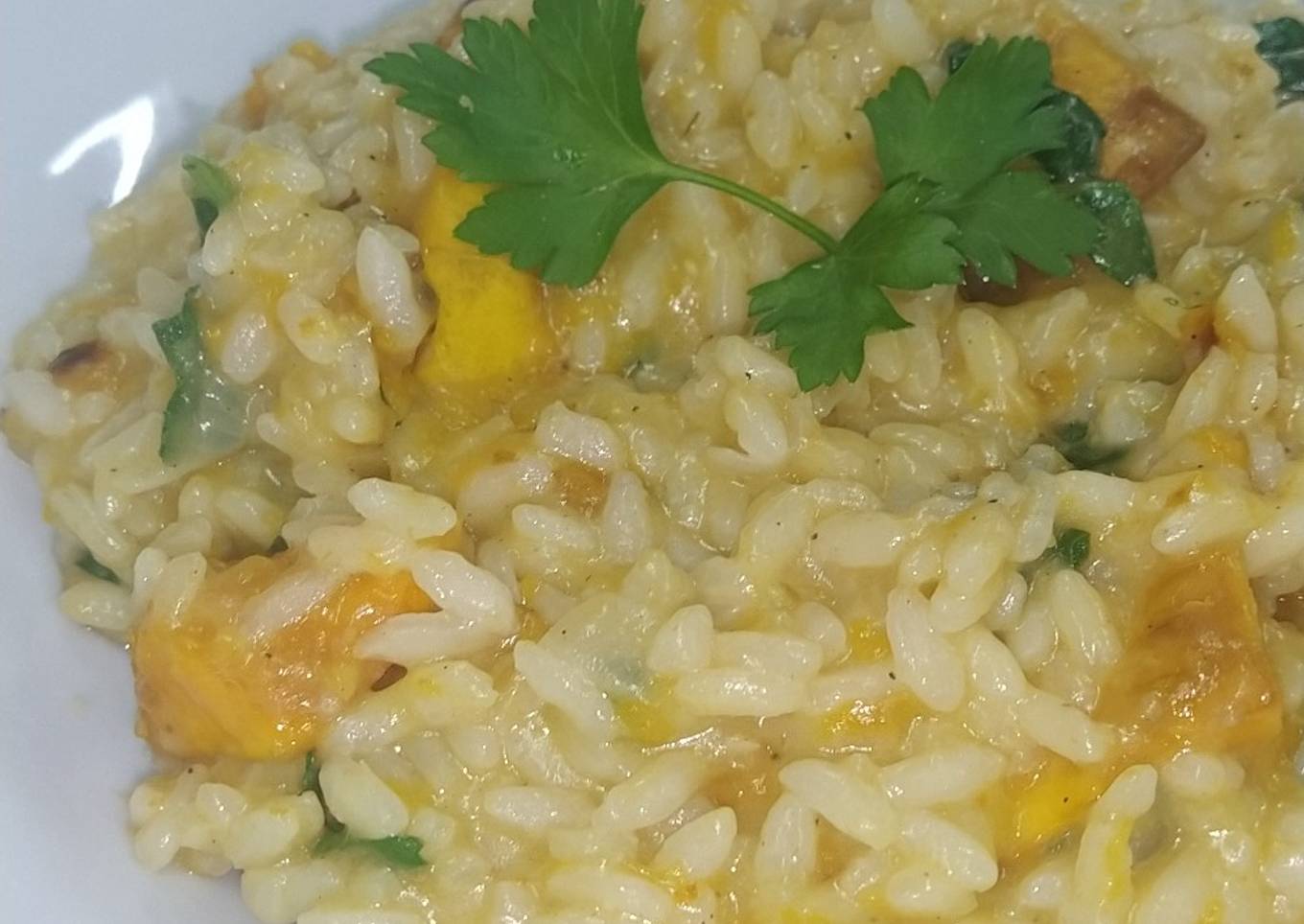 Risotto de calabaza y espinaca
