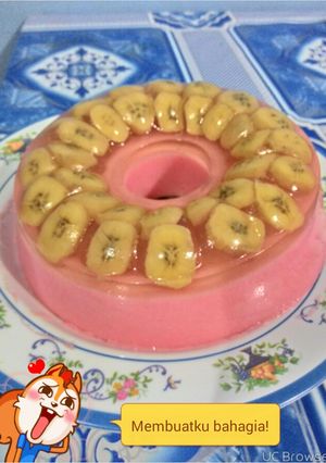 Foto resep Puding Tape Busa Topping Pisang