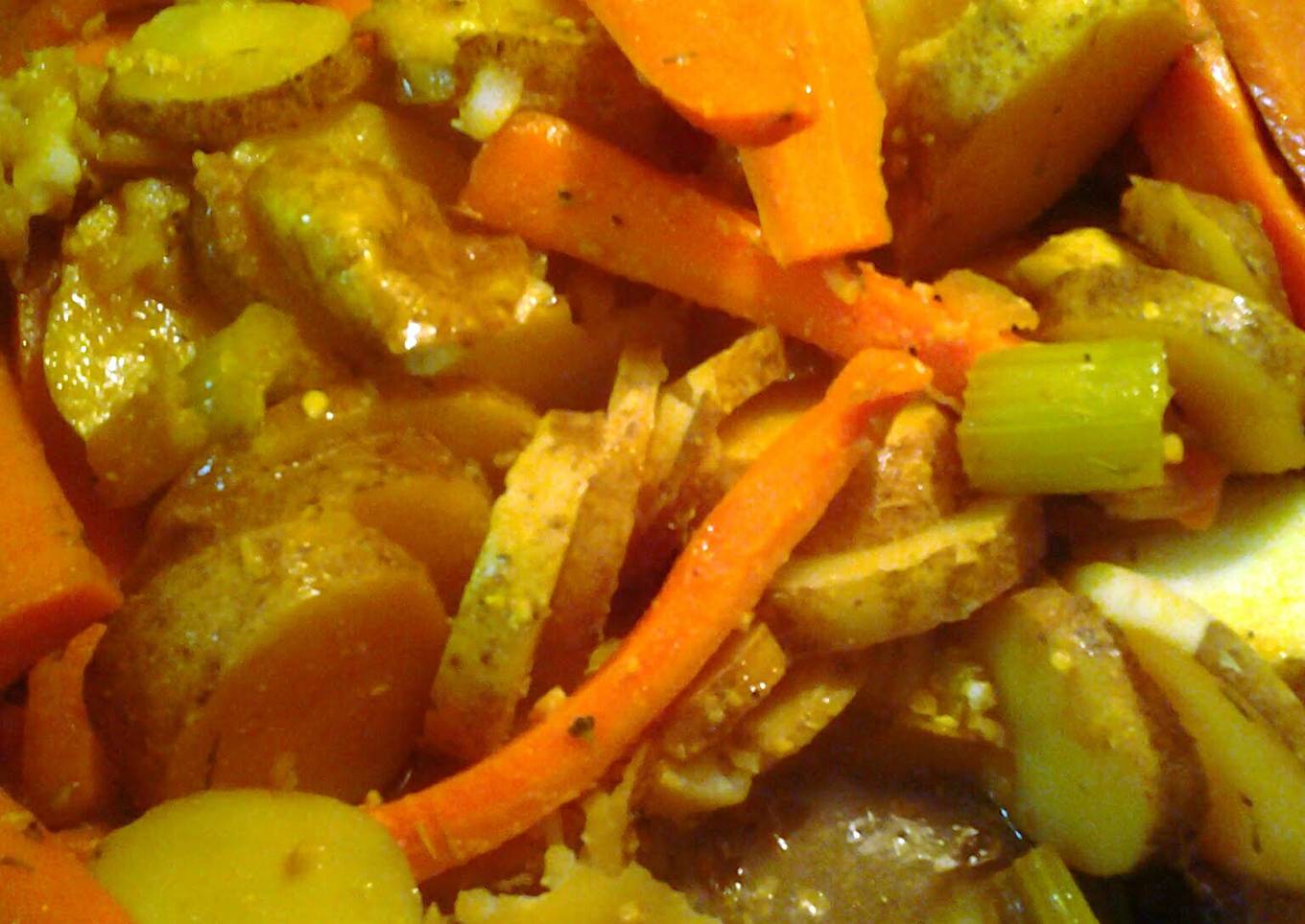 potato medallions and carrot planks