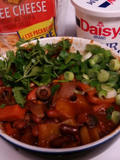 A picture of Vegetarian (Vegan) Five Bean Chunky Chili.