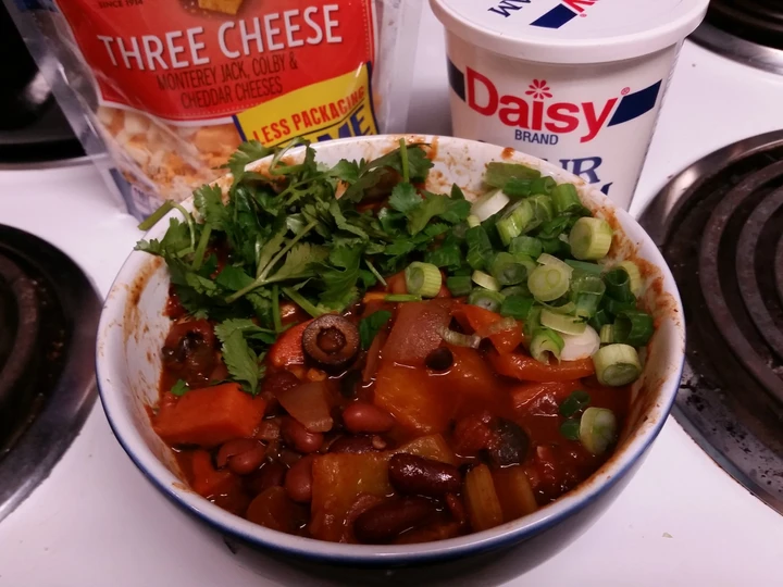 Easy Way Make Recipe Vegetarian (Vegan) Five Bean Chunky Chili that is Really Delicious, Appealing}