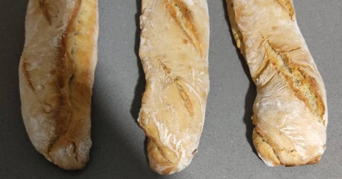 Pan en barra o baguette fácil y rico Receta de Aitzi Zabaleta- Cookpad