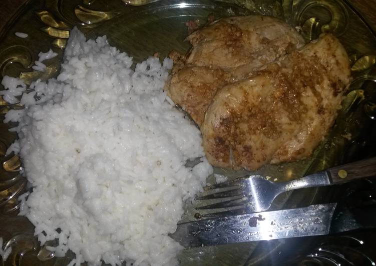 Sweet and spicy chicken and rice.